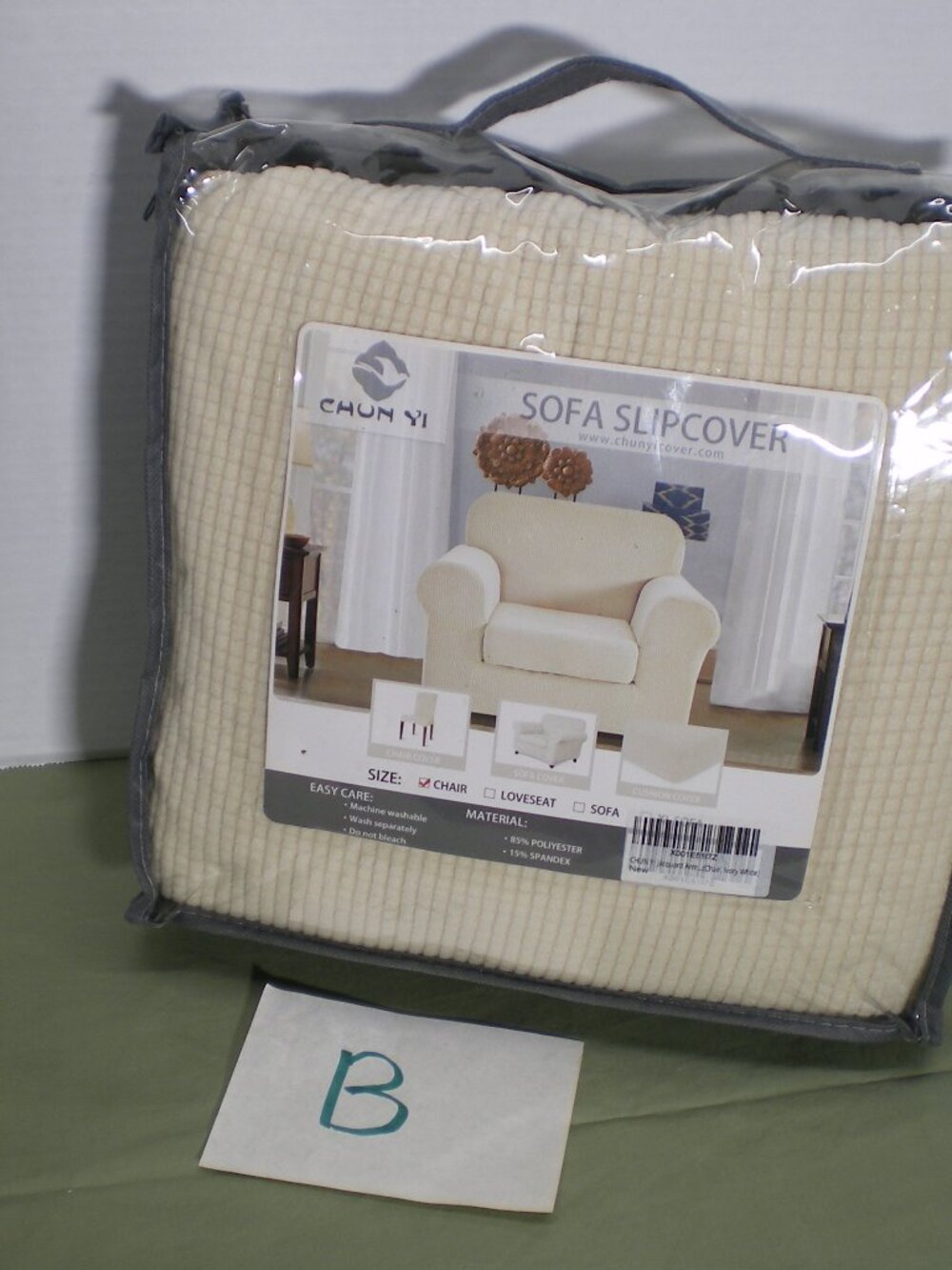 Chair Slipcover, New, Ivory White, 2 Pieces